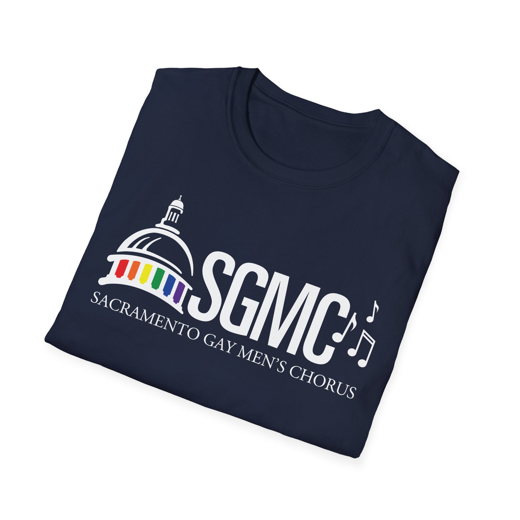 SGMC Rainbow Logo T-Shirt — Sacramento Gay Men’s Chorus Concert Tee