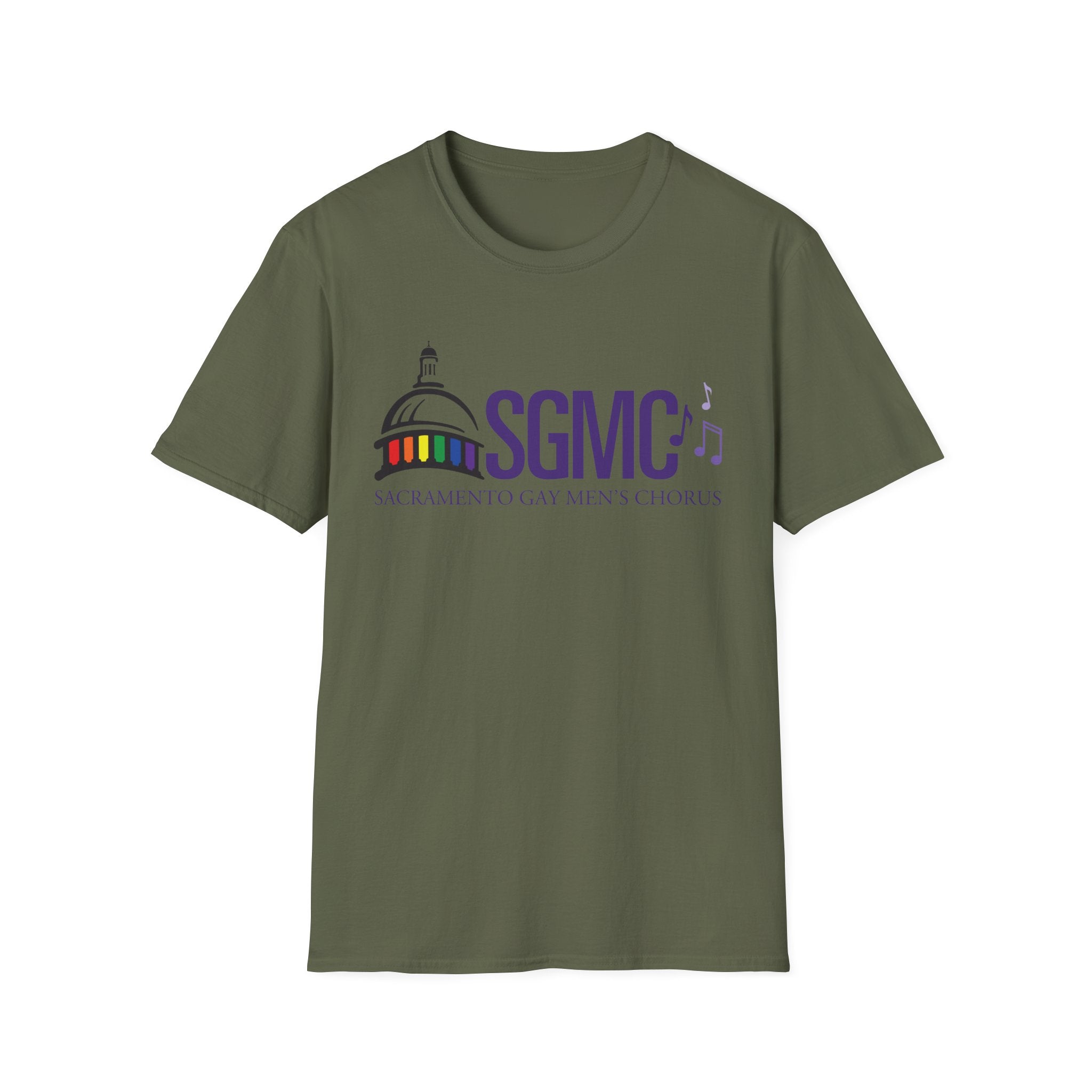 SGMC Rainbow Logo T-Shirt — Sacramento Gay Men’s Chorus Concert Tee