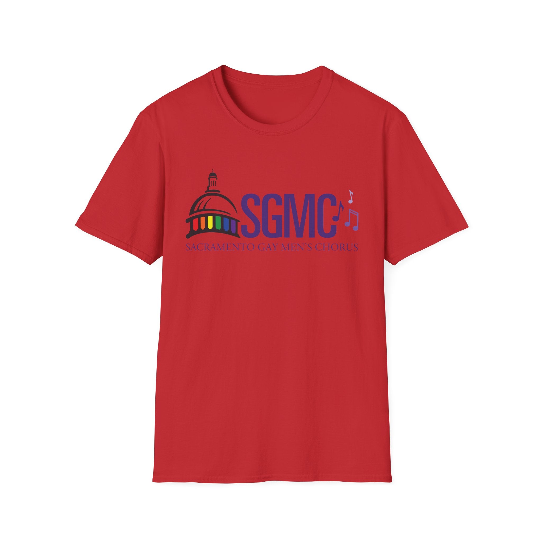 SGMC Rainbow Logo T-Shirt — Sacramento Gay Men’s Chorus Concert Tee