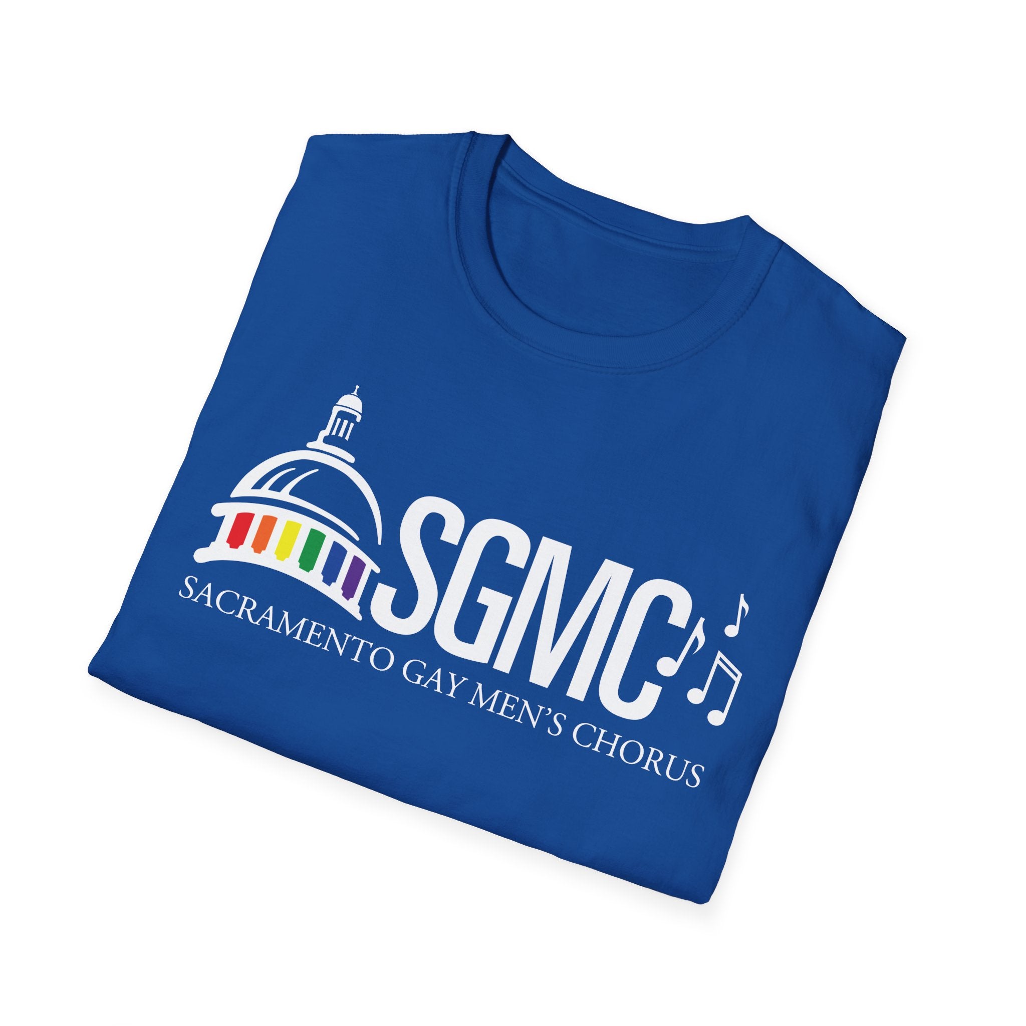 SGMC Rainbow Logo T-Shirt — Sacramento Gay Men’s Chorus Concert Tee