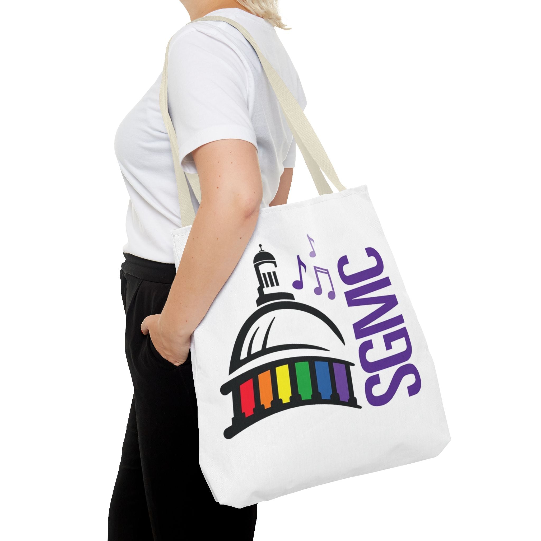 SGMC Rainbow Capitol Tote Bag – Music Notes Pride Tote