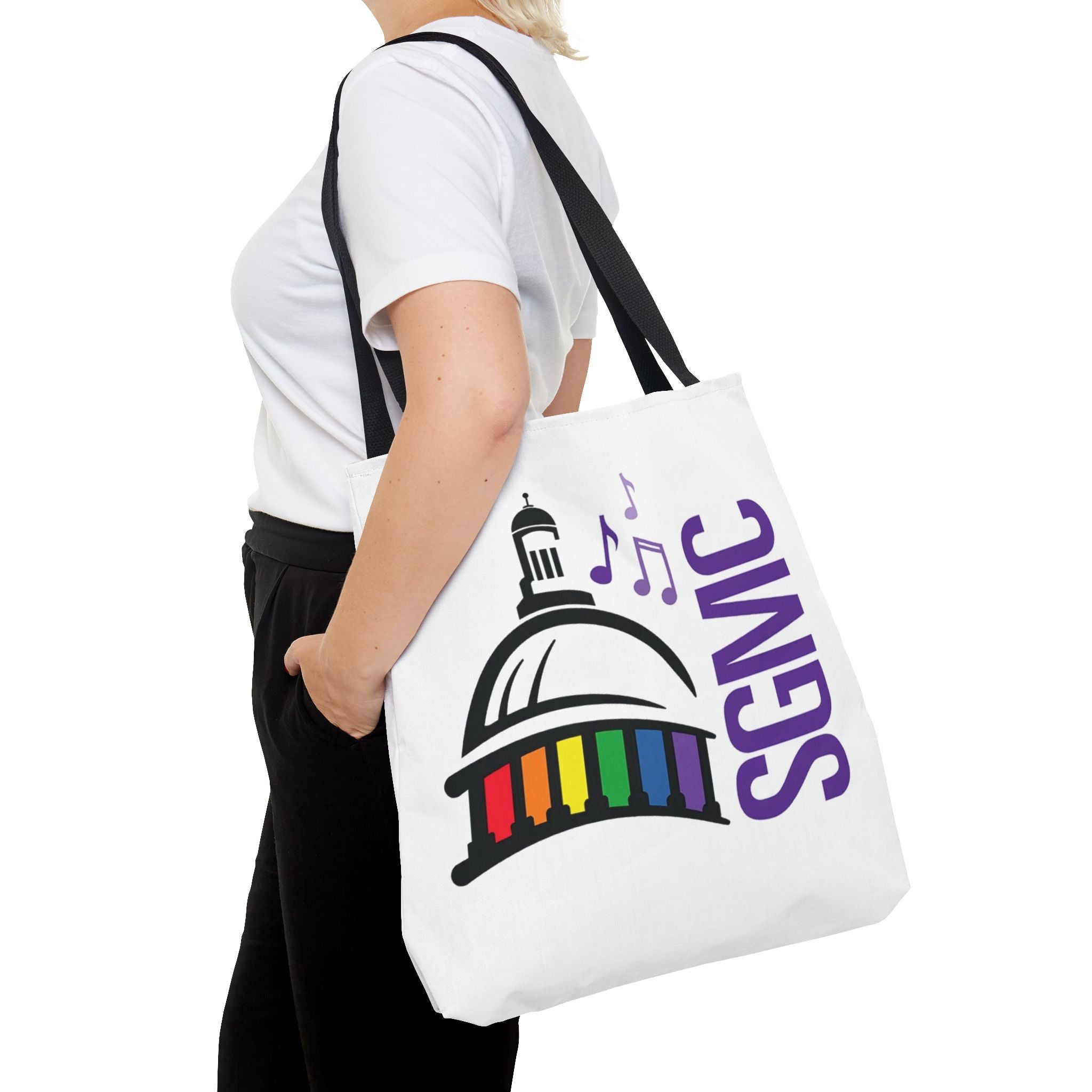SGMC Rainbow Capitol Tote Bag – Music Notes Pride Tote