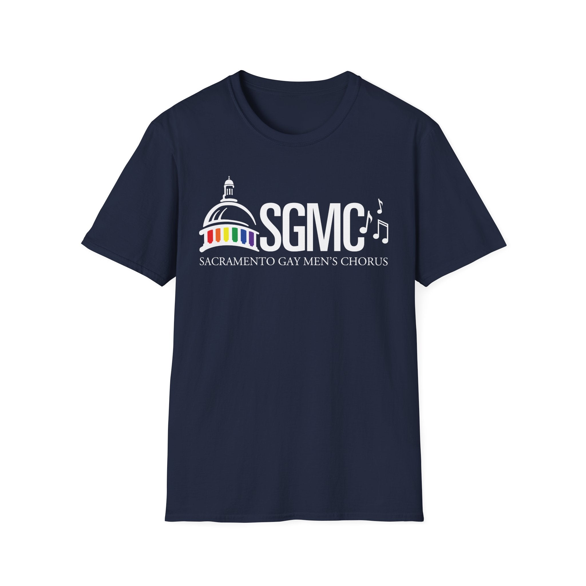 SGMC Rainbow Logo T-Shirt — Sacramento Gay Men’s Chorus Concert Tee