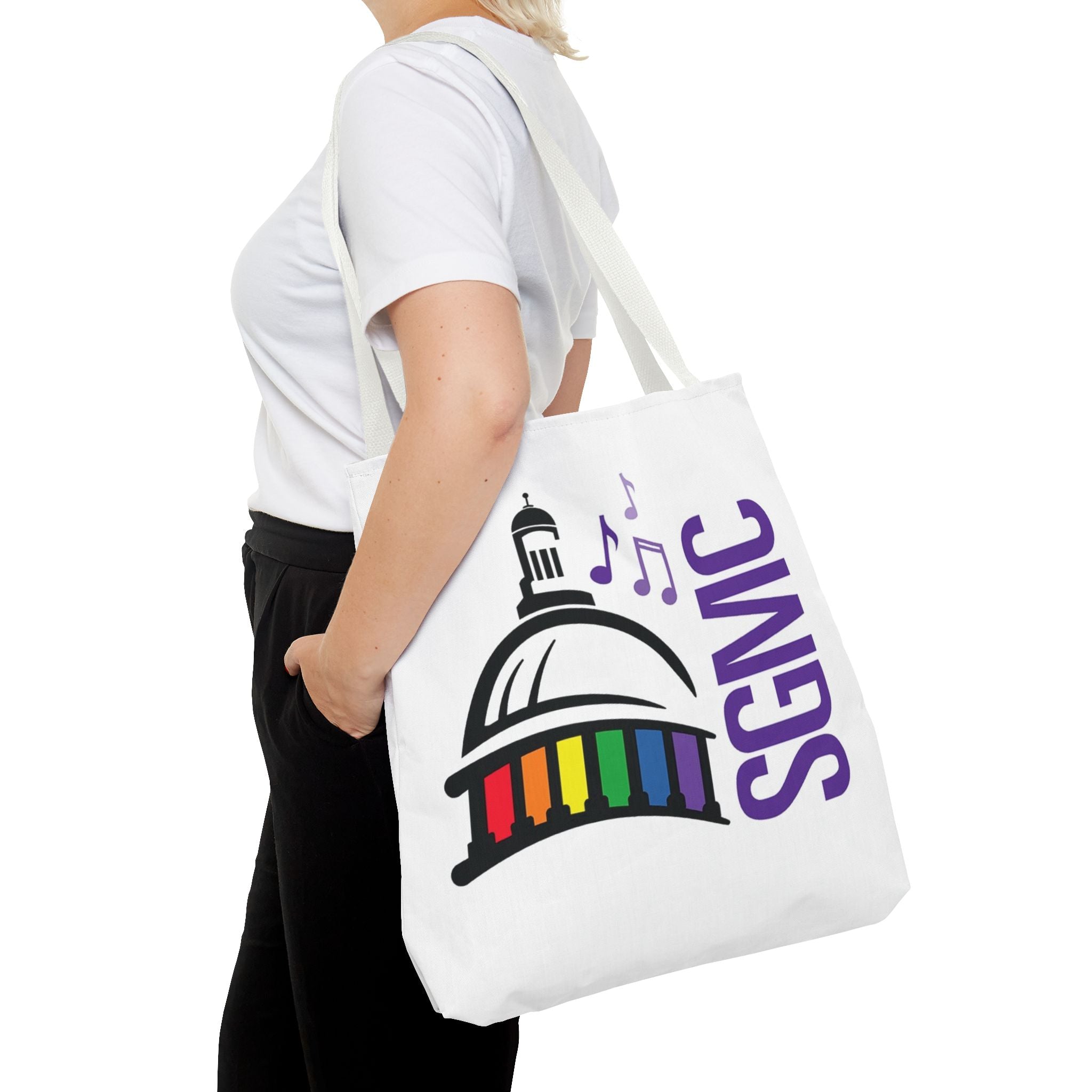SGMC Rainbow Capitol Tote Bag – Music Notes Pride Tote
