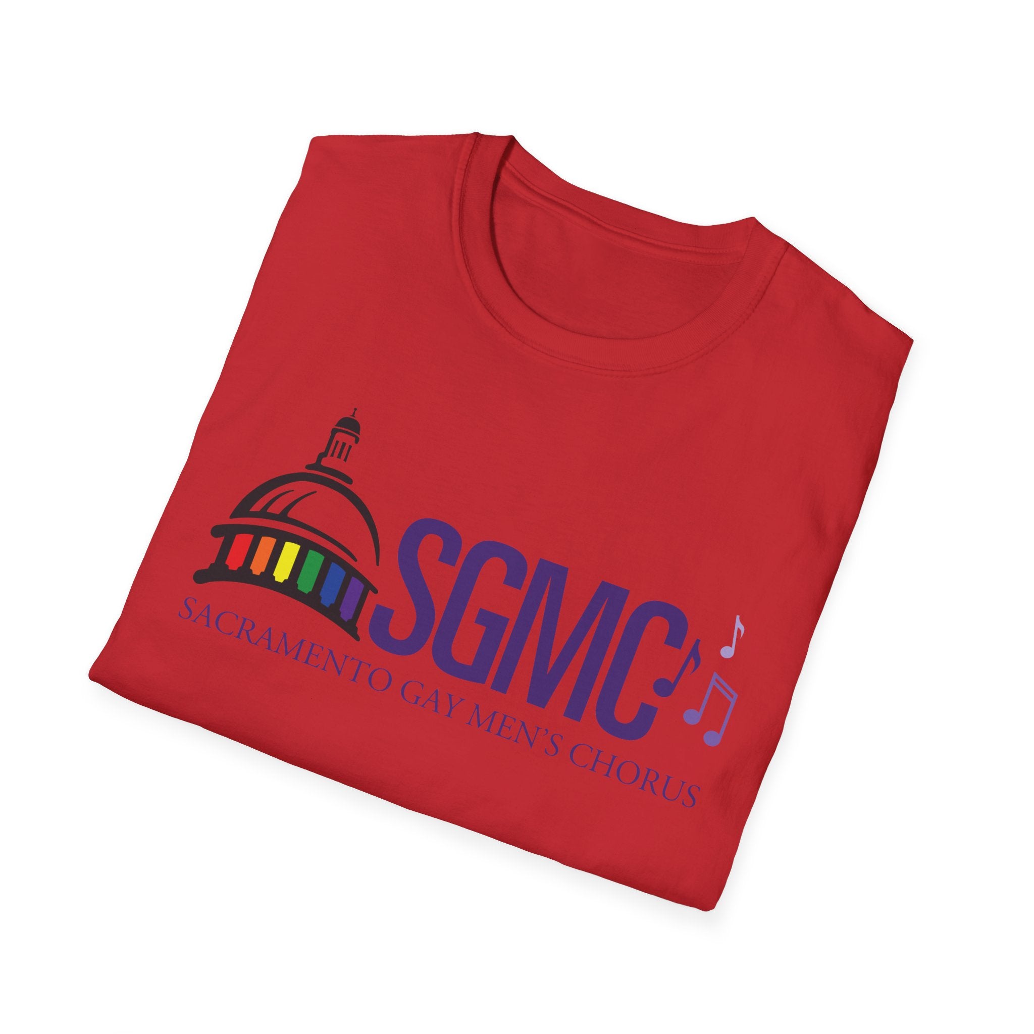 SGMC Rainbow Logo T-Shirt — Sacramento Gay Men’s Chorus Concert Tee