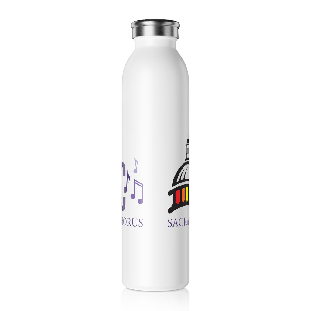 Sacramento Gay Men's Chorus Slim Water Bottle - Pride Rainbow Capitol Design
