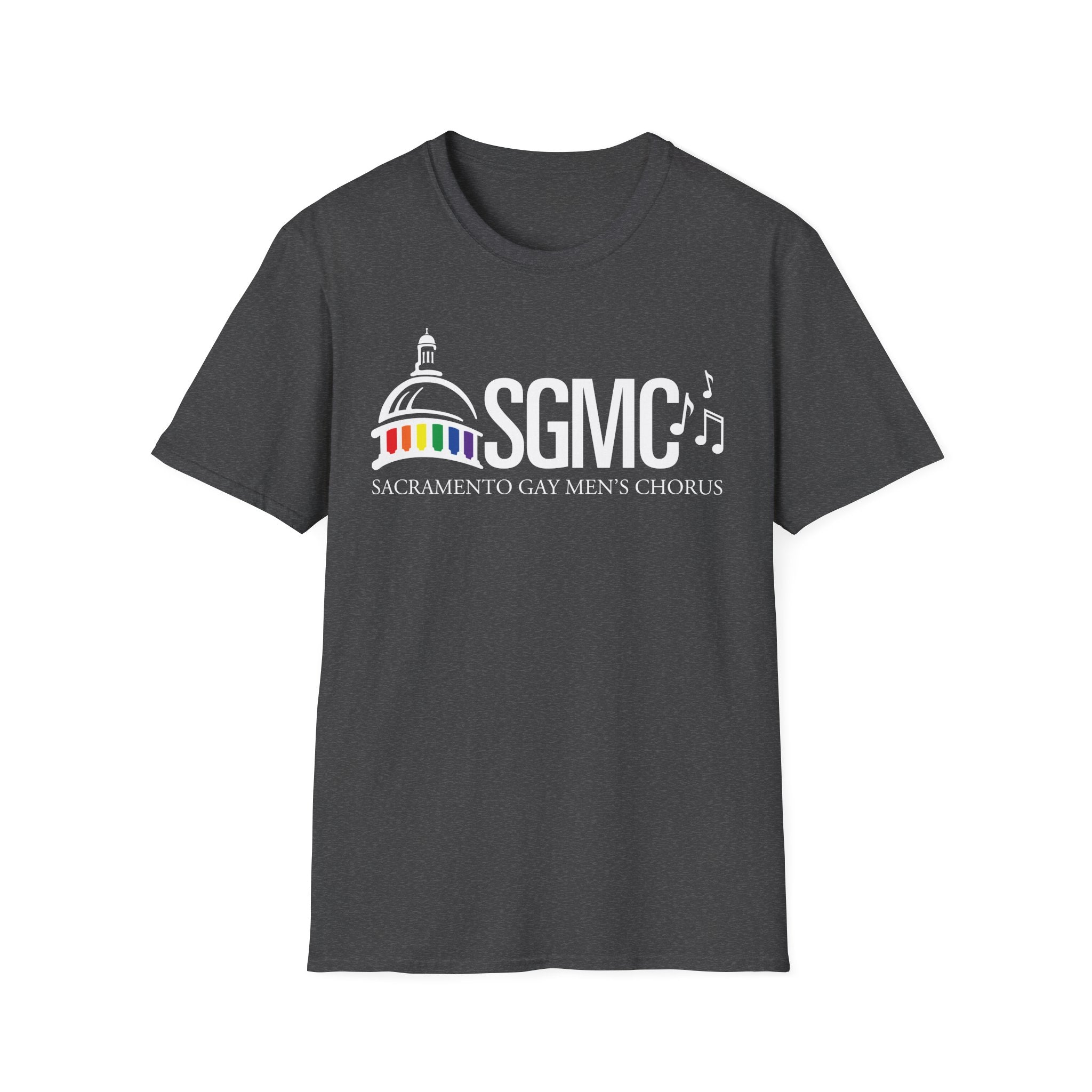 SGMC Rainbow Logo T-Shirt — Sacramento Gay Men’s Chorus Concert Tee