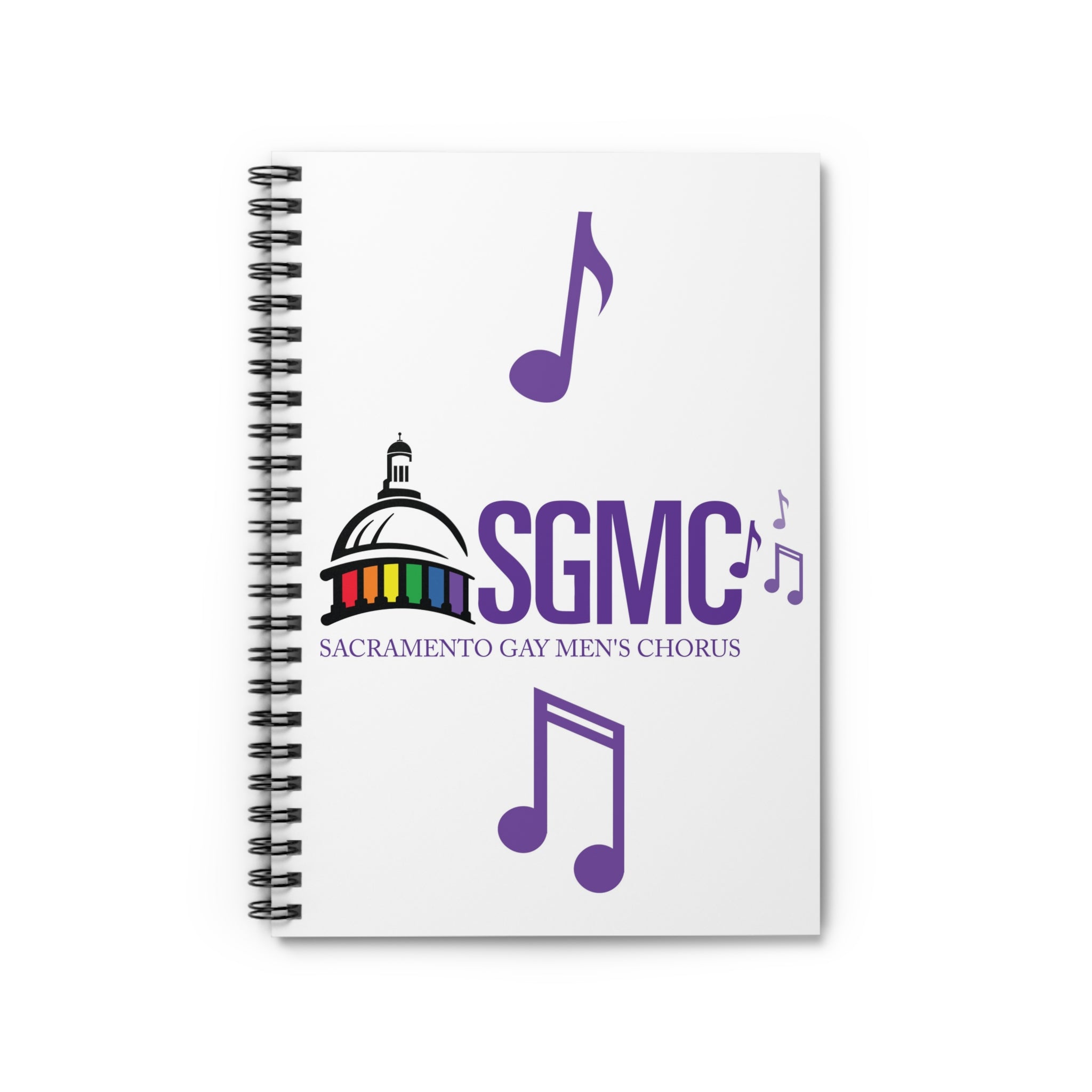SGMC Sacramento Gay Men's Chorus Spiral Notebook — Pride Logo Ruled Journal