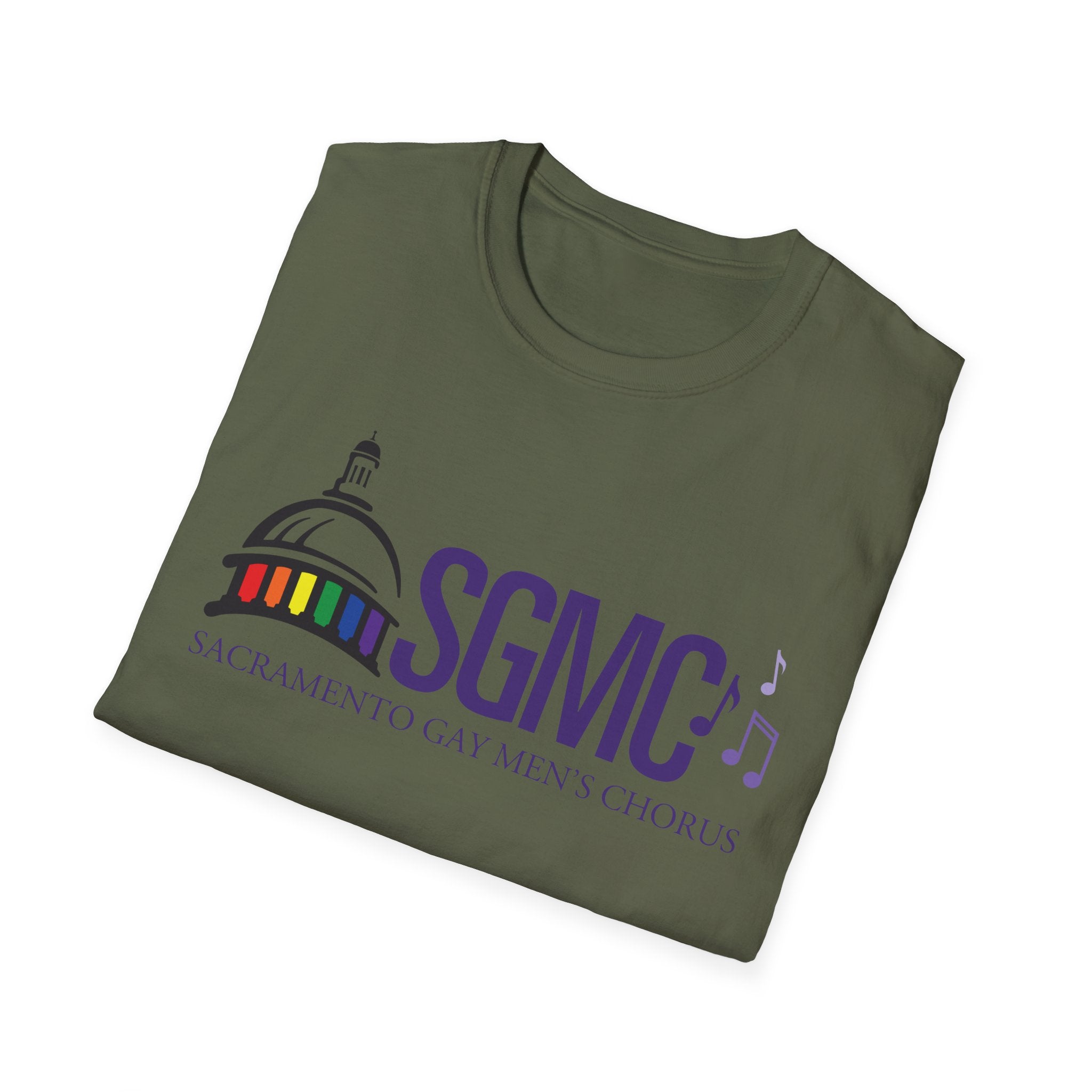 SGMC Rainbow Logo T-Shirt — Sacramento Gay Men’s Chorus Concert Tee