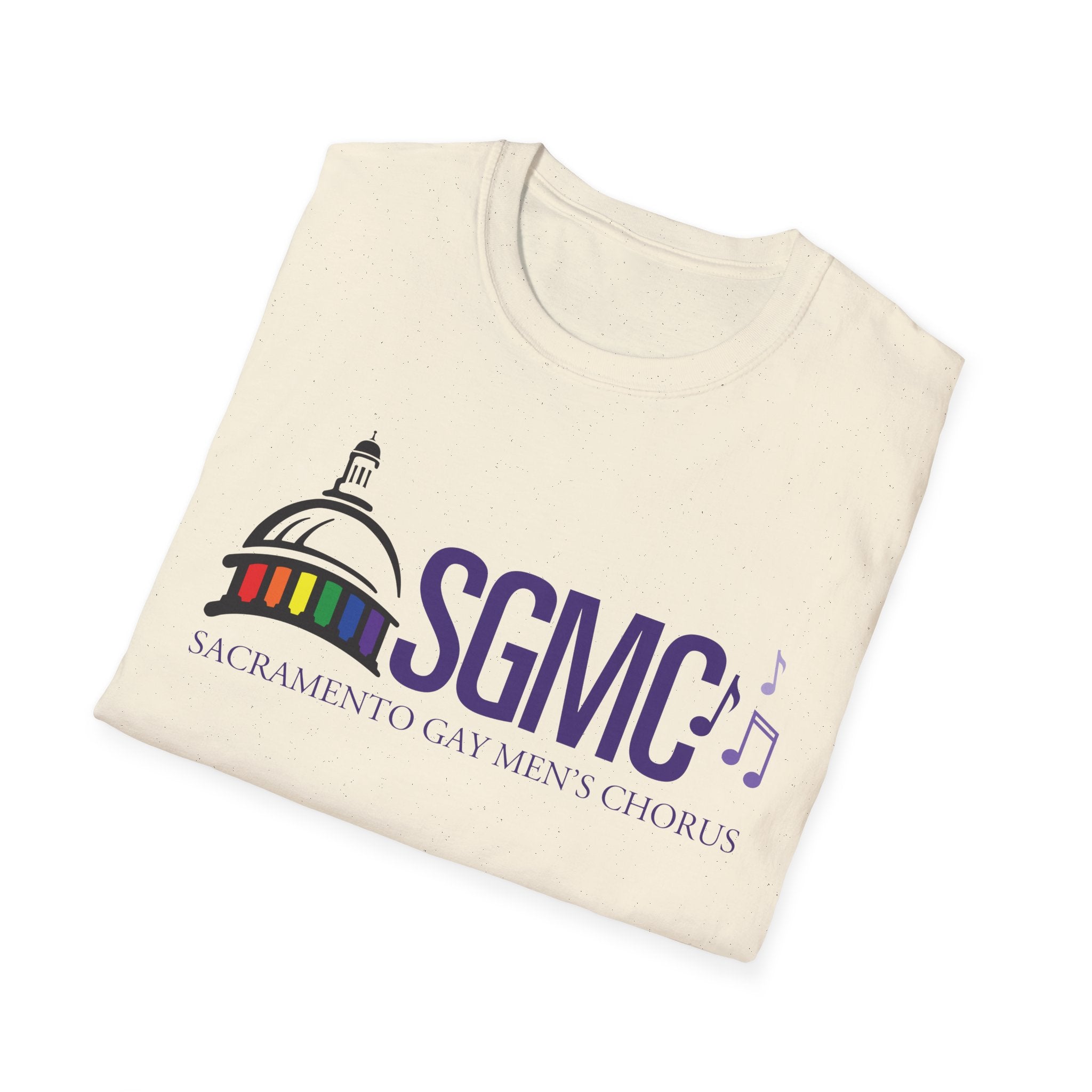 SGMC Rainbow Logo T-Shirt — Sacramento Gay Men’s Chorus Concert Tee
