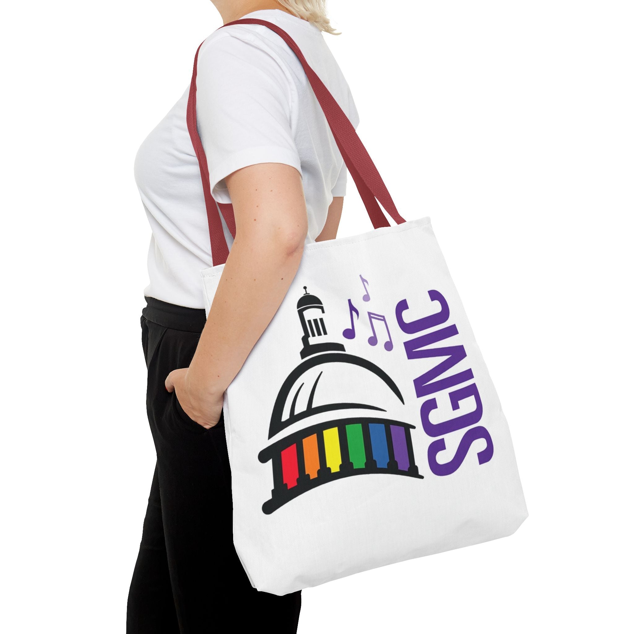 SGMC Rainbow Capitol Tote Bag – Music Notes Pride Tote