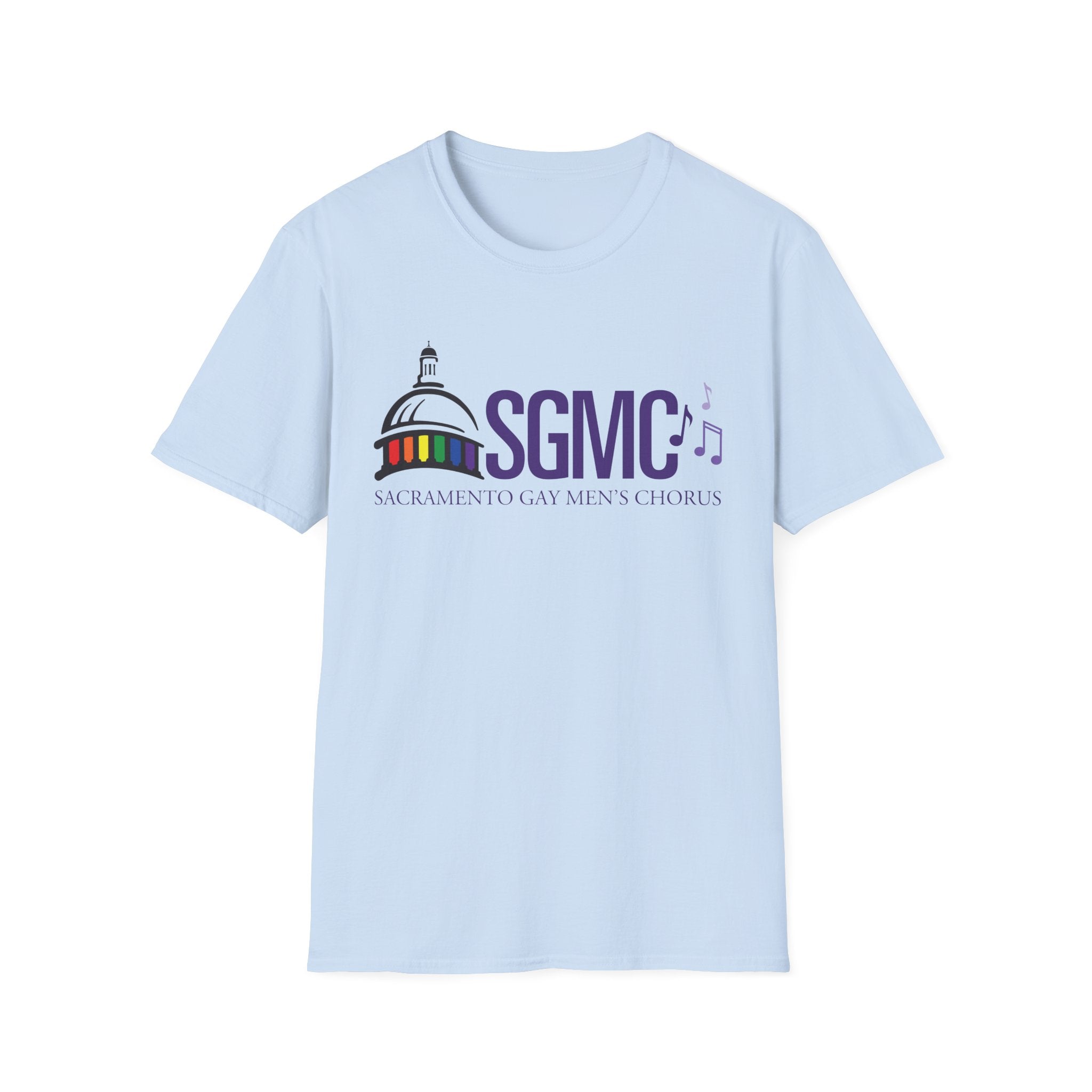 SGMC Rainbow Logo T-Shirt — Sacramento Gay Men’s Chorus Concert Tee