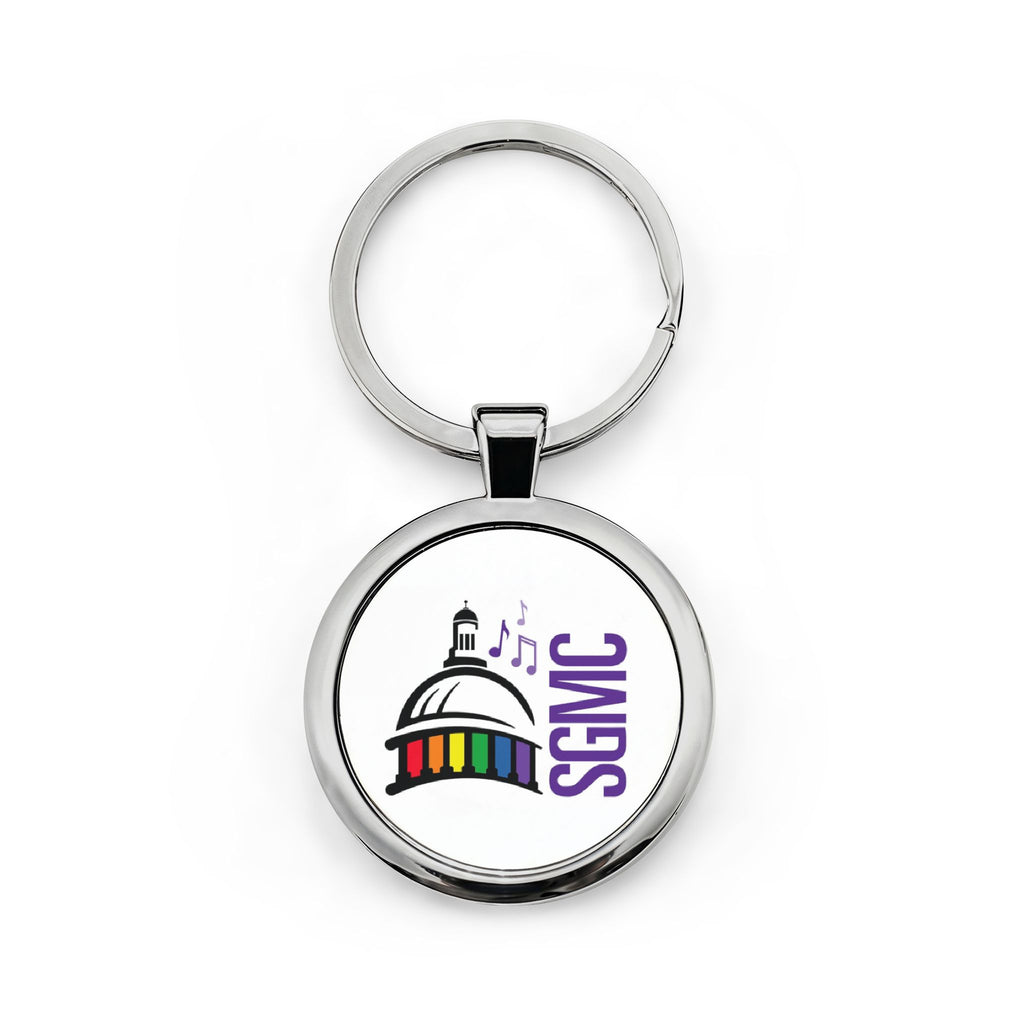SGMC Rainbow Capitol Logo Keychain — Round Stainless Steel Keyring