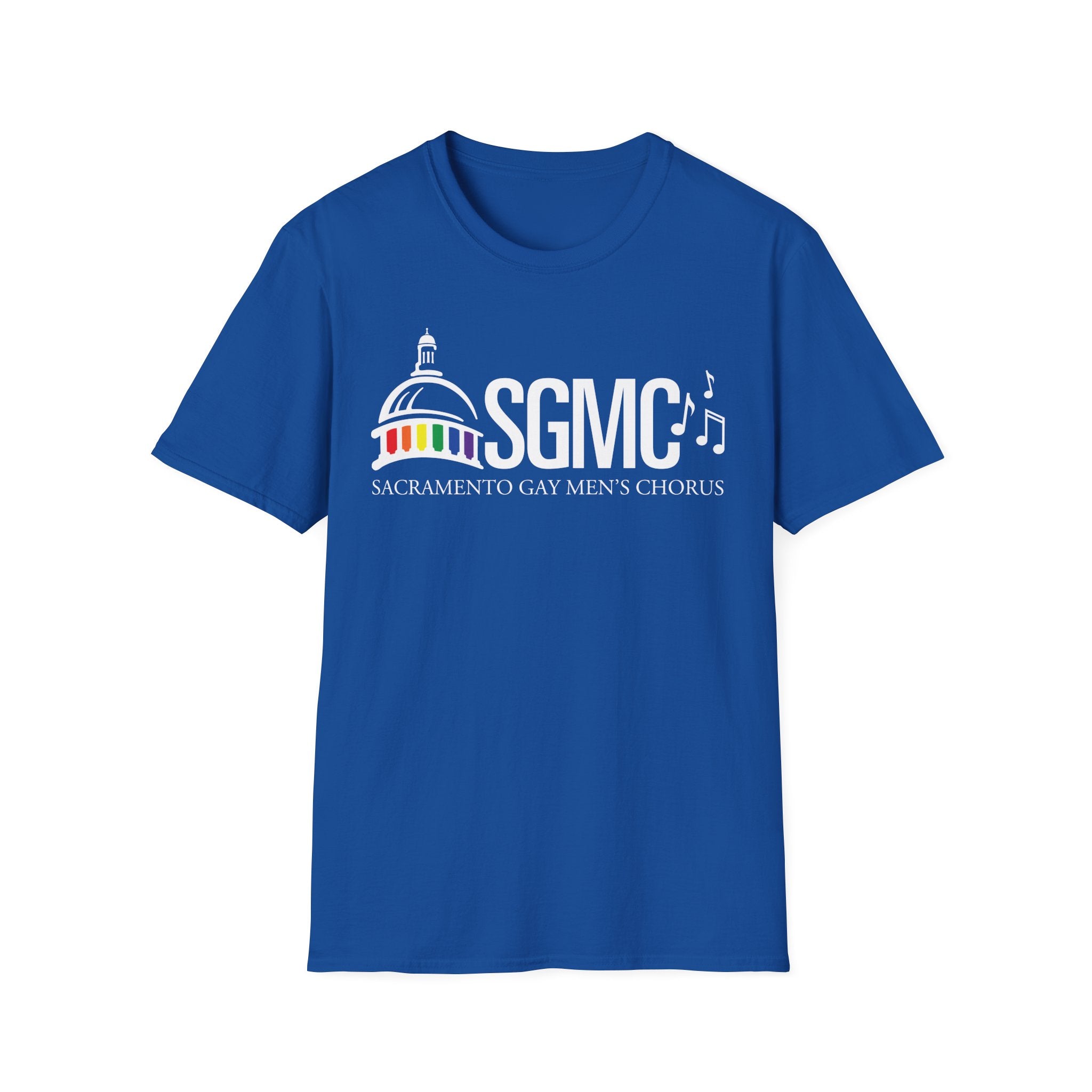 SGMC Rainbow Logo T-Shirt — Sacramento Gay Men’s Chorus Concert Tee