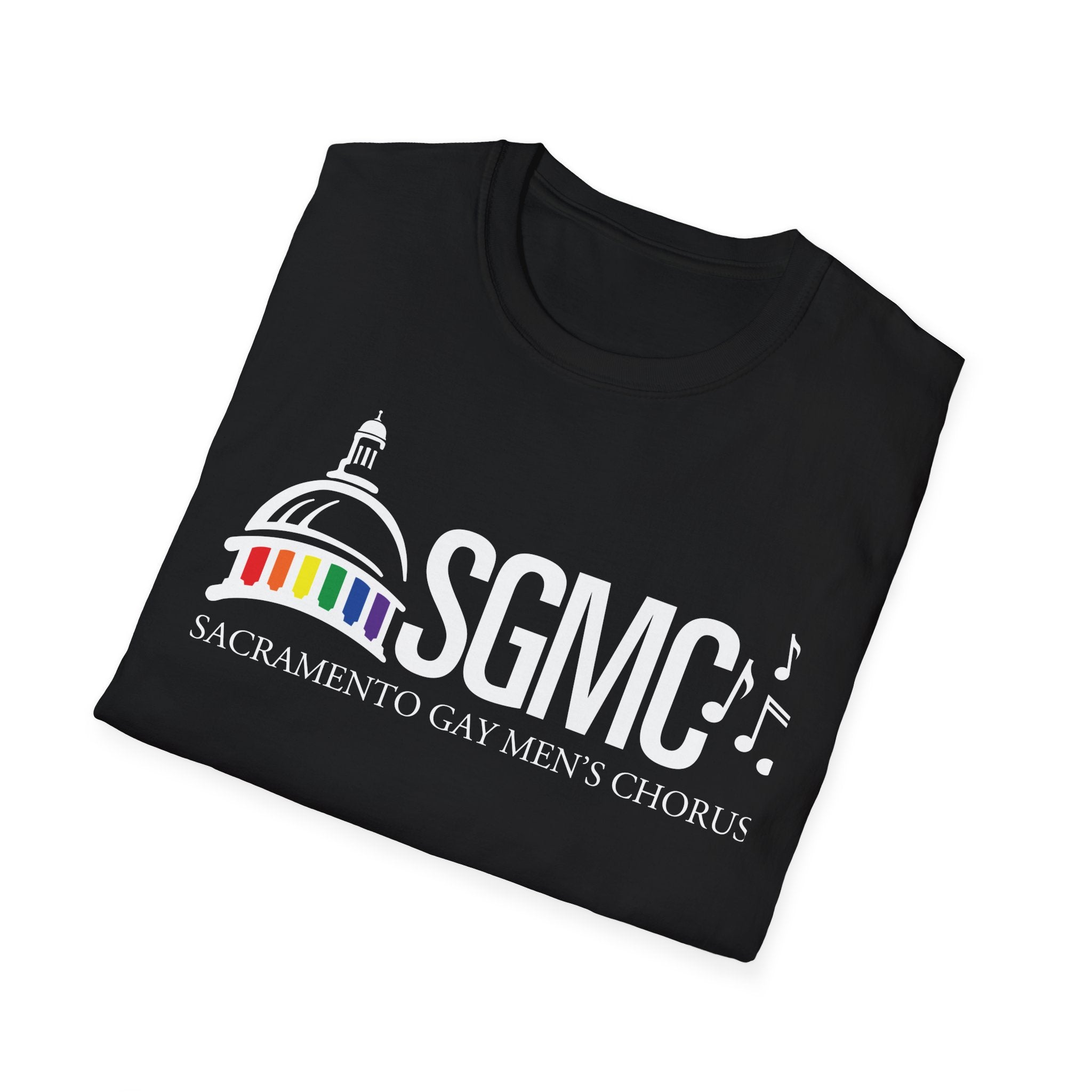 SGMC Rainbow Logo T-Shirt — Sacramento Gay Men’s Chorus Concert Tee