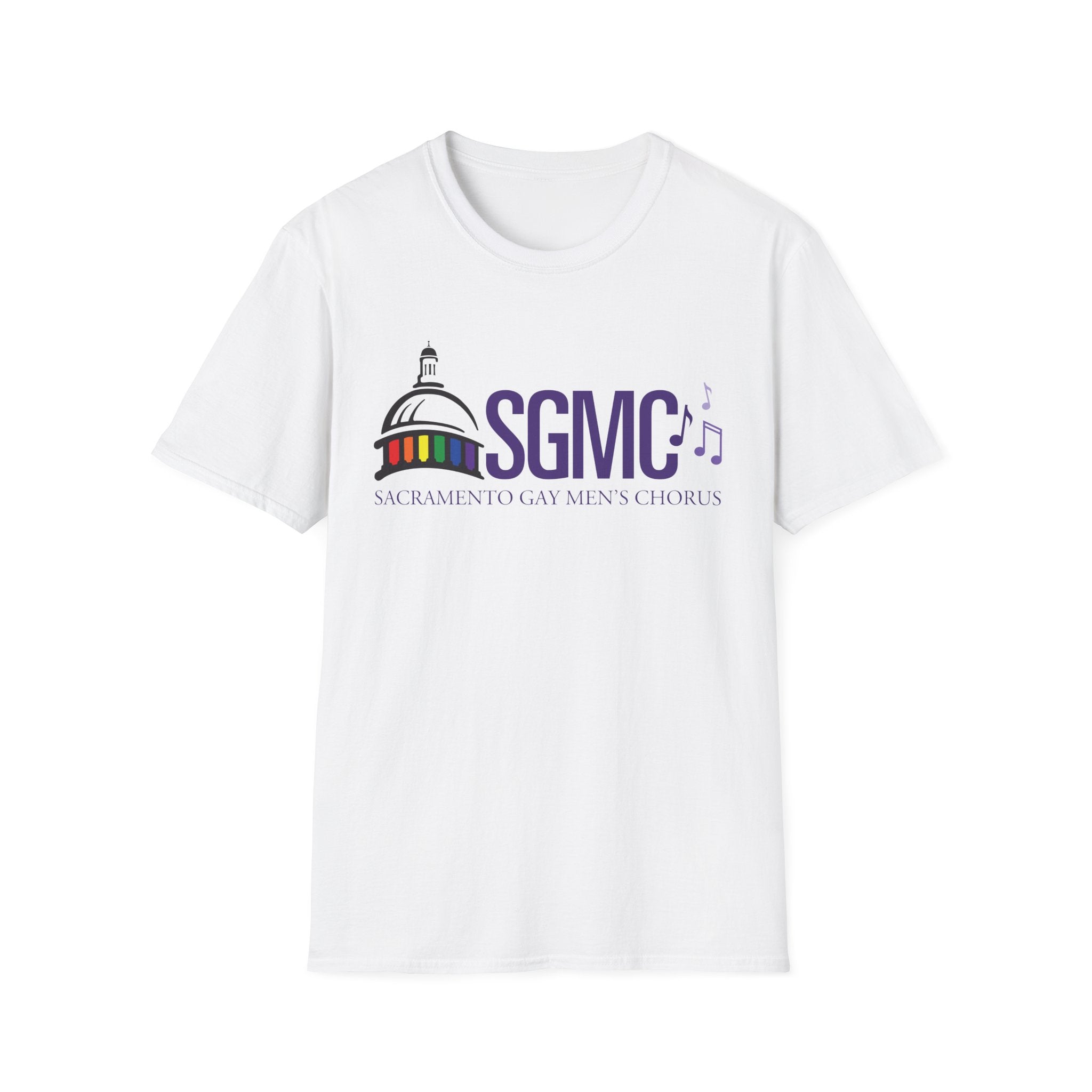SGMC Rainbow Logo T-Shirt — Sacramento Gay Men’s Chorus Concert Tee