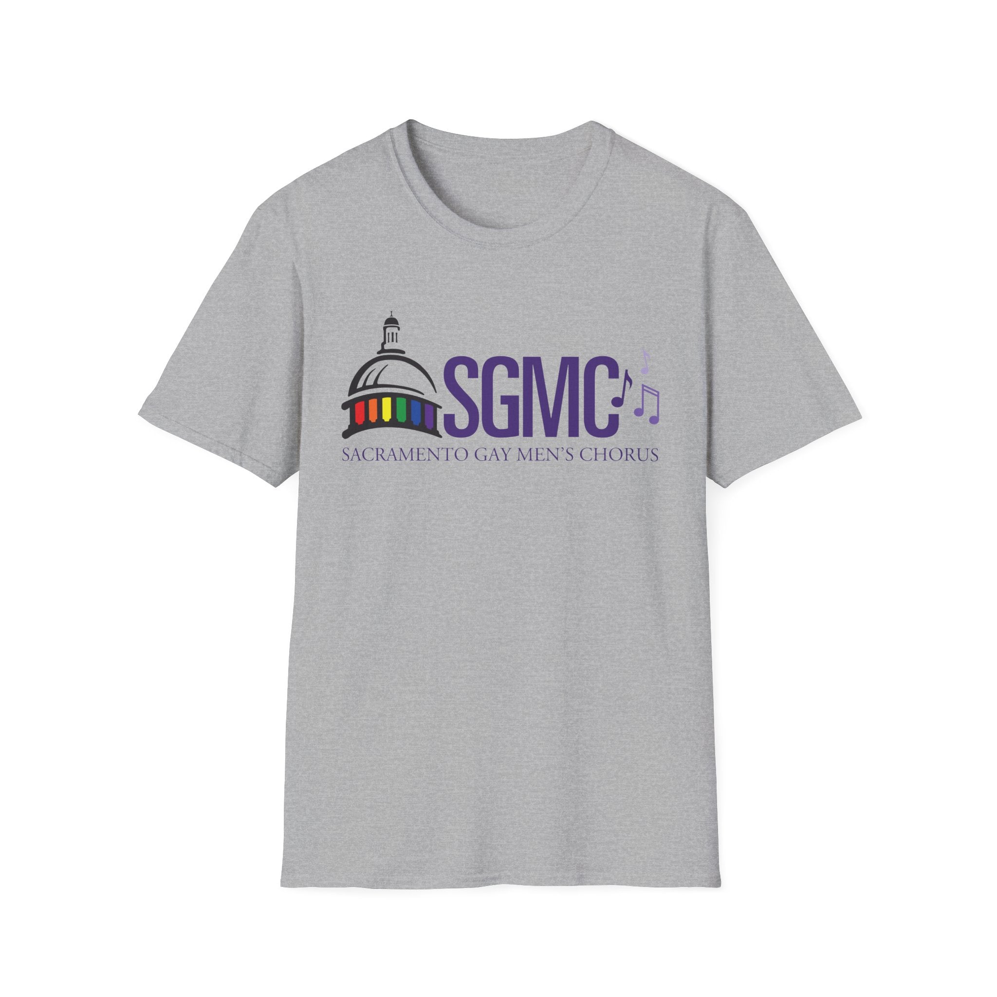 SGMC Rainbow Logo T-Shirt — Sacramento Gay Men’s Chorus Concert Tee