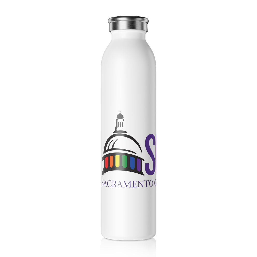 Sacramento Gay Men's Chorus Slim Water Bottle - Pride Rainbow Capitol Design