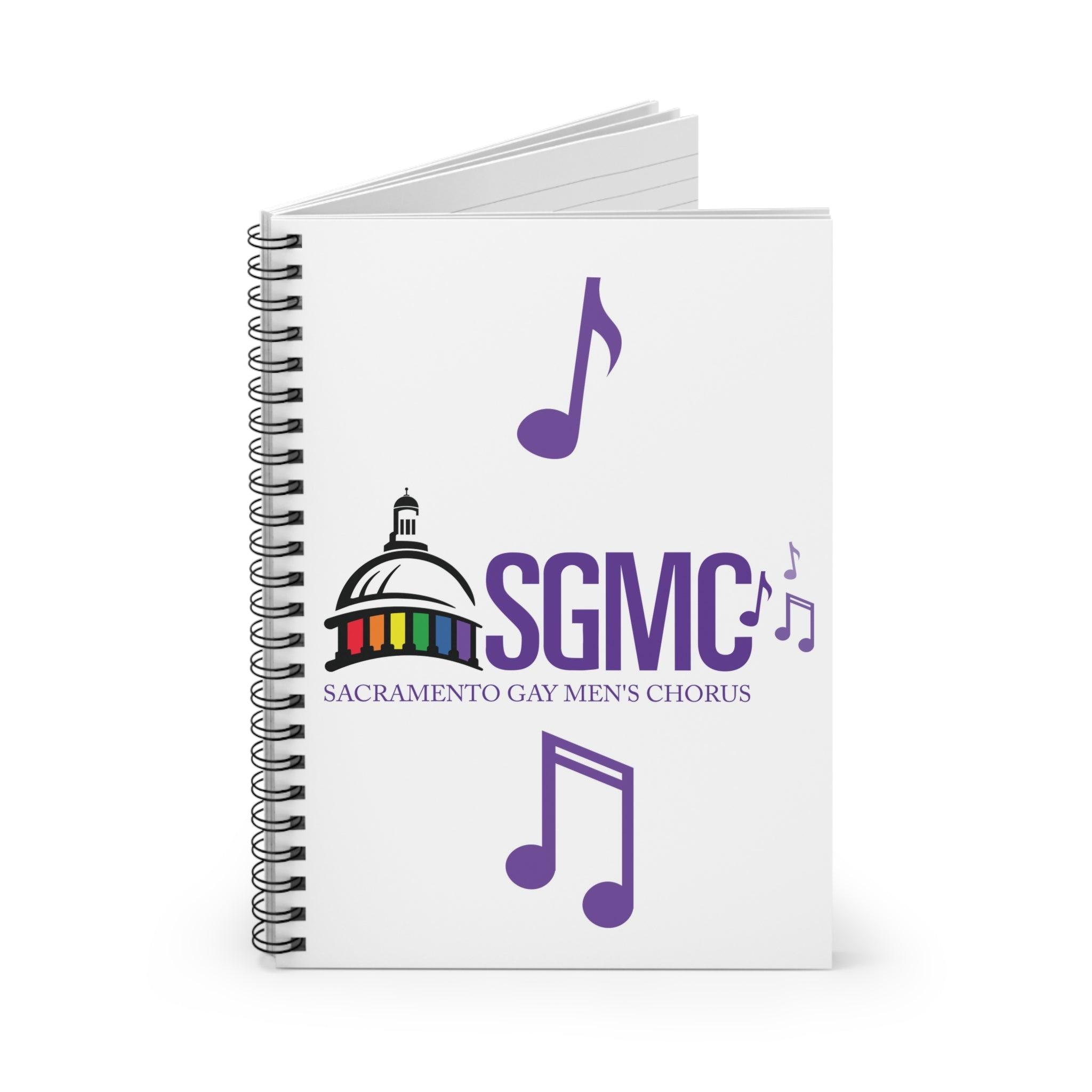 SGMC Sacramento Gay Men's Chorus Spiral Notebook — Pride Logo Ruled Journal