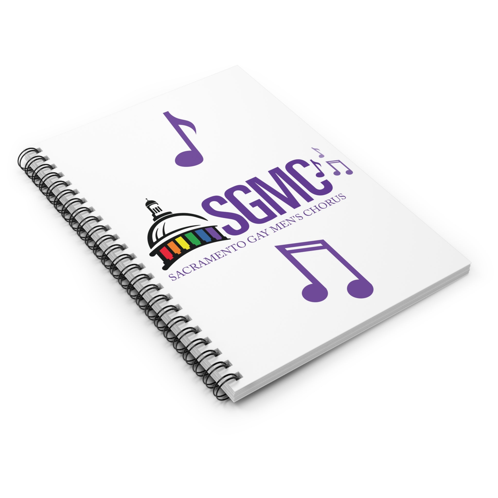 SGMC Sacramento Gay Men's Chorus Spiral Notebook — Pride Logo Ruled Journal