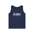 Navy tank top with SGMC logo on a white background
