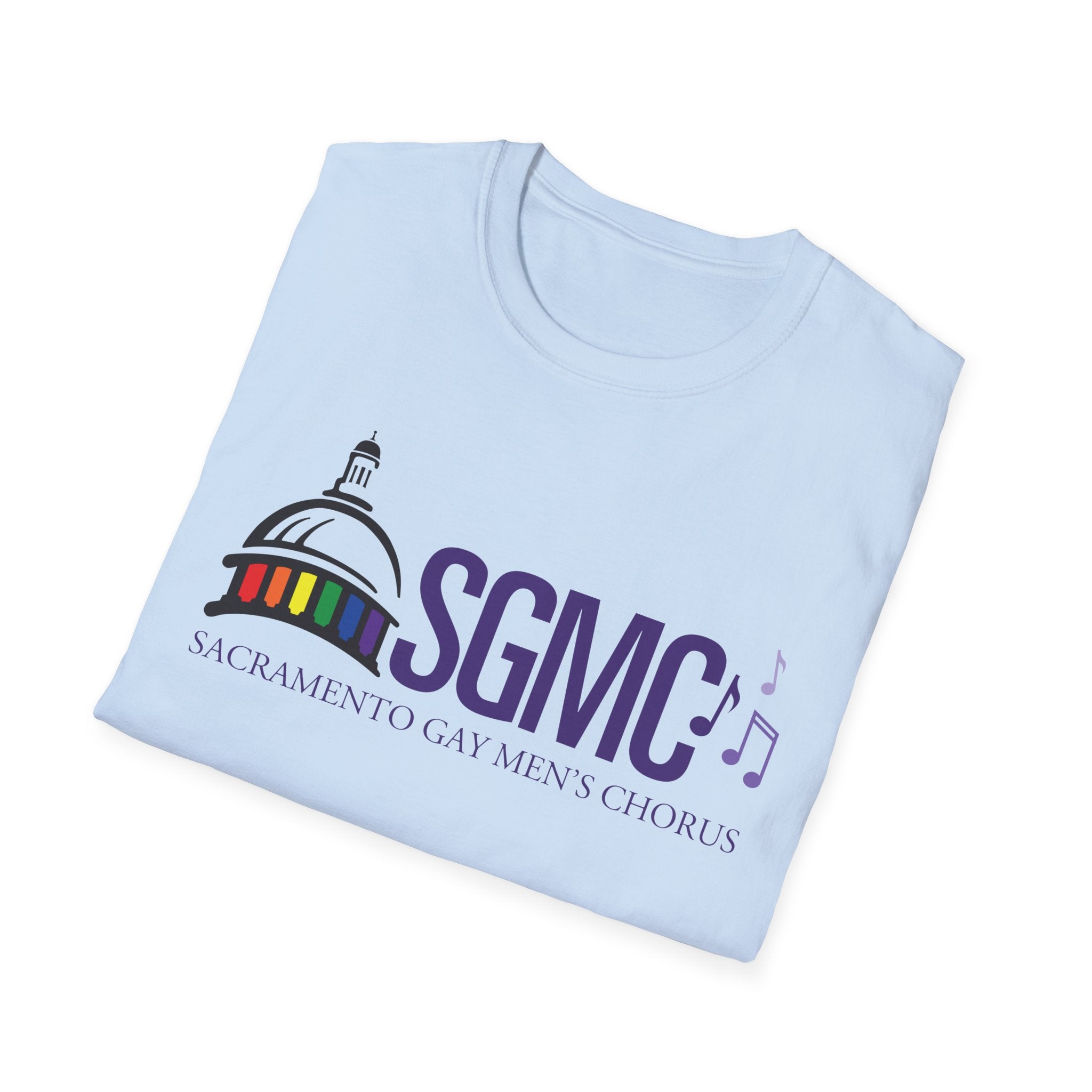 SGMC Rainbow Logo T-Shirt — Sacramento Gay Men’s Chorus Concert Tee