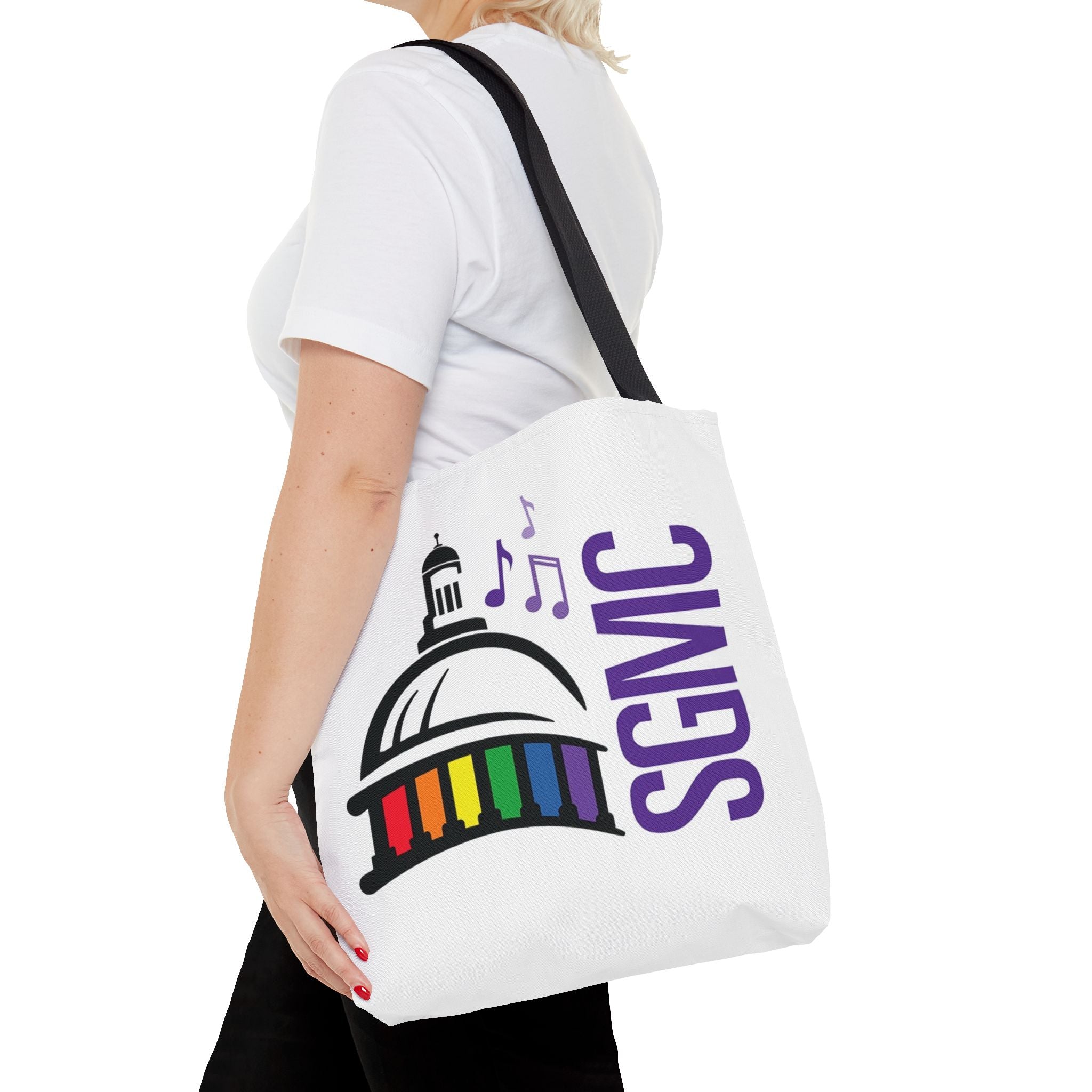 SGMC Rainbow Capitol Tote Bag – Music Notes Pride Tote