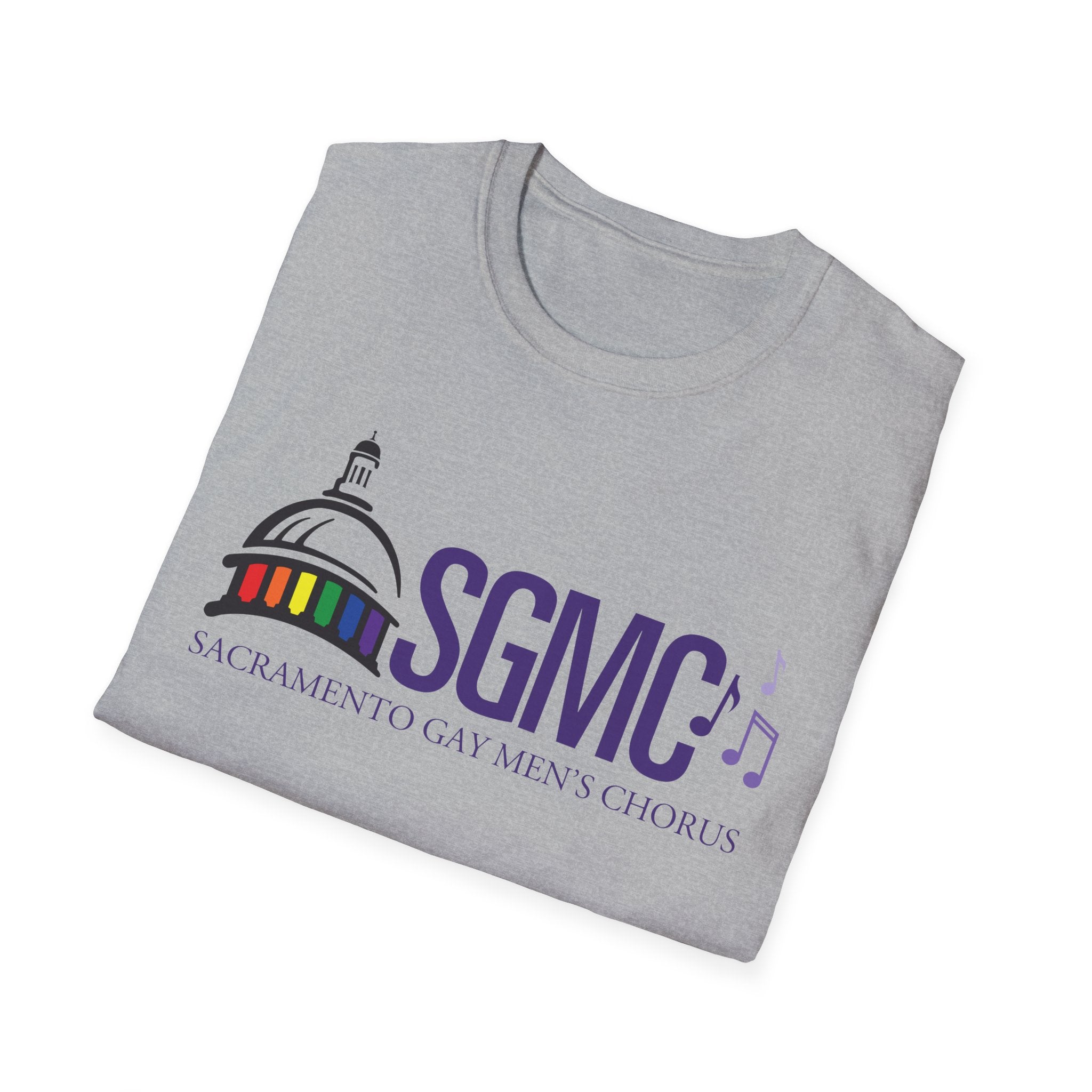 SGMC Rainbow Logo T-Shirt — Sacramento Gay Men’s Chorus Concert Tee