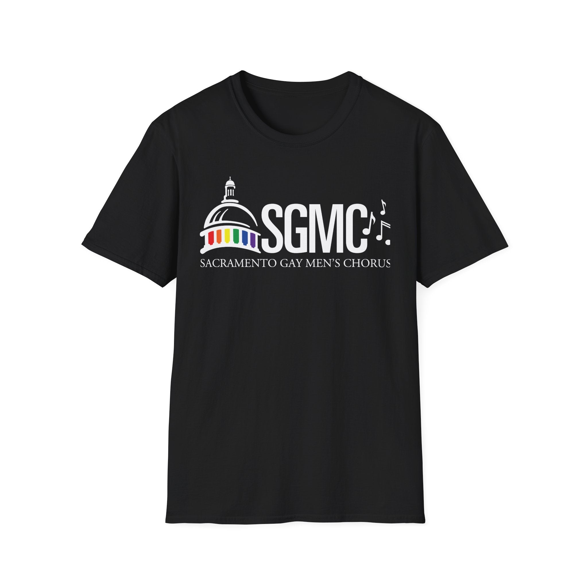 SGMC Rainbow Logo T-Shirt — Sacramento Gay Men’s Chorus Concert Tee